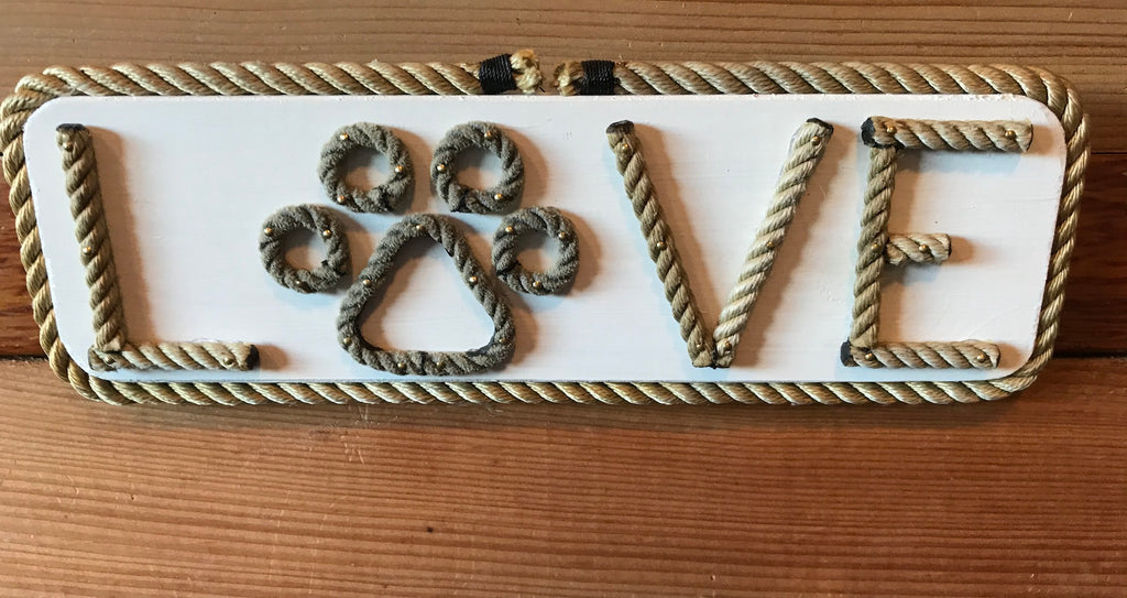 LOVE with Paw Print Wall Hanging