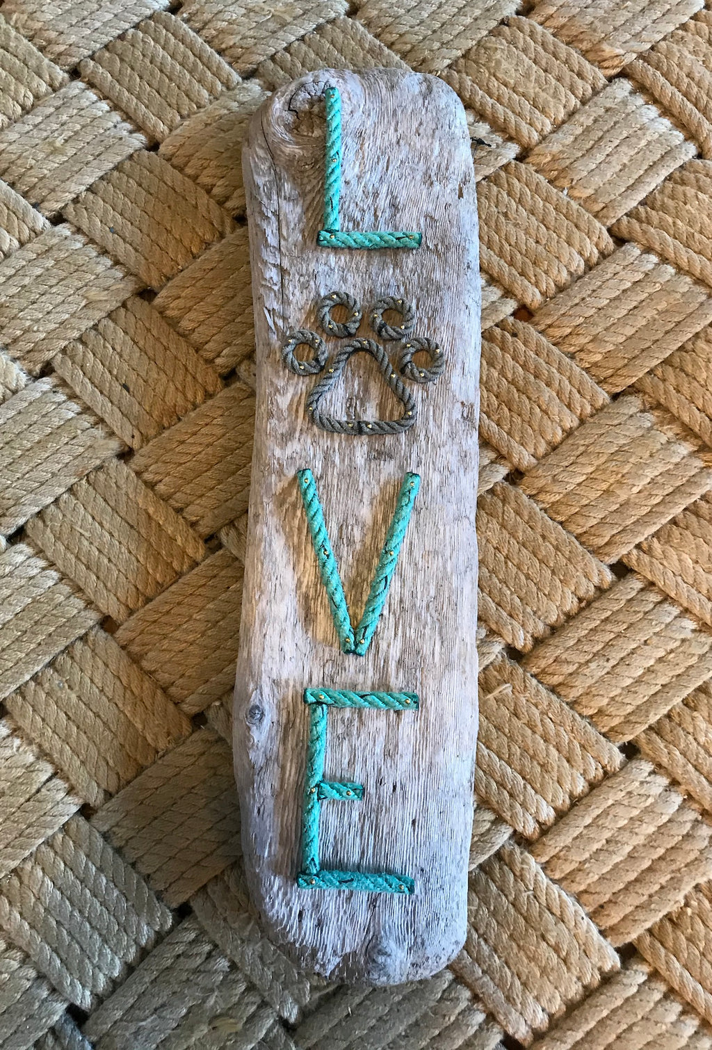 LOVE with Paw Print Wall Hanging (VERTICAL)