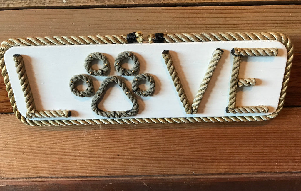LOVE with Paw Print Wall Hanging