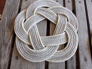 13" Rope Trivet-5 Star Knot-2 color - Alaska Rug Company
