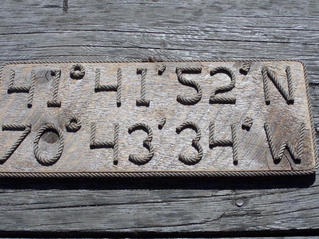 Latitude & Longitude Sign - Alaska Rug Company