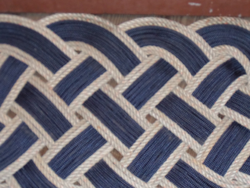 Rope Rug Navy with Silver Accent 34" x 15" - Alaska Rug Company