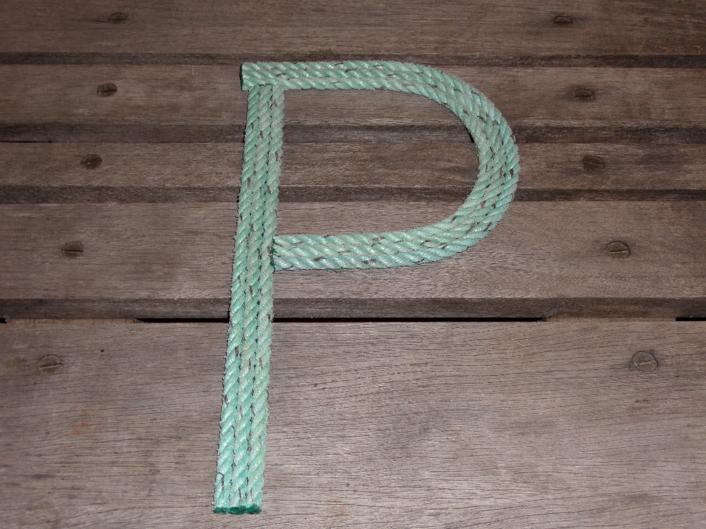 Green Rope Letter Nautical Coastal Beach Nursery Art