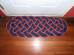 Navy with Red Accent 38" x 15" - Alaska Rug Company