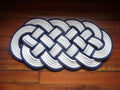 Off White Cotton Rope Rug Navy Accent 32 x 14 - Alaska Rug Company
