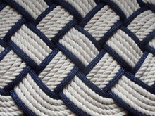 Off White Cotton Rope Rug Navy Accent 32 x 14 - Alaska Rug Company