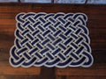 Rope Rug Navy and Choose Accent Color 24" x 34" - Alaska Rug Company