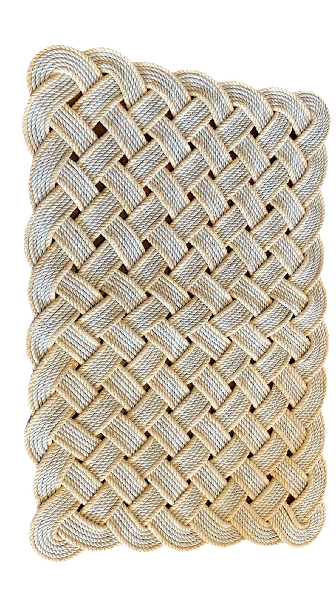 Silver & Yellow Rope Rug 24" x 36"  | Handwoven in Alaska