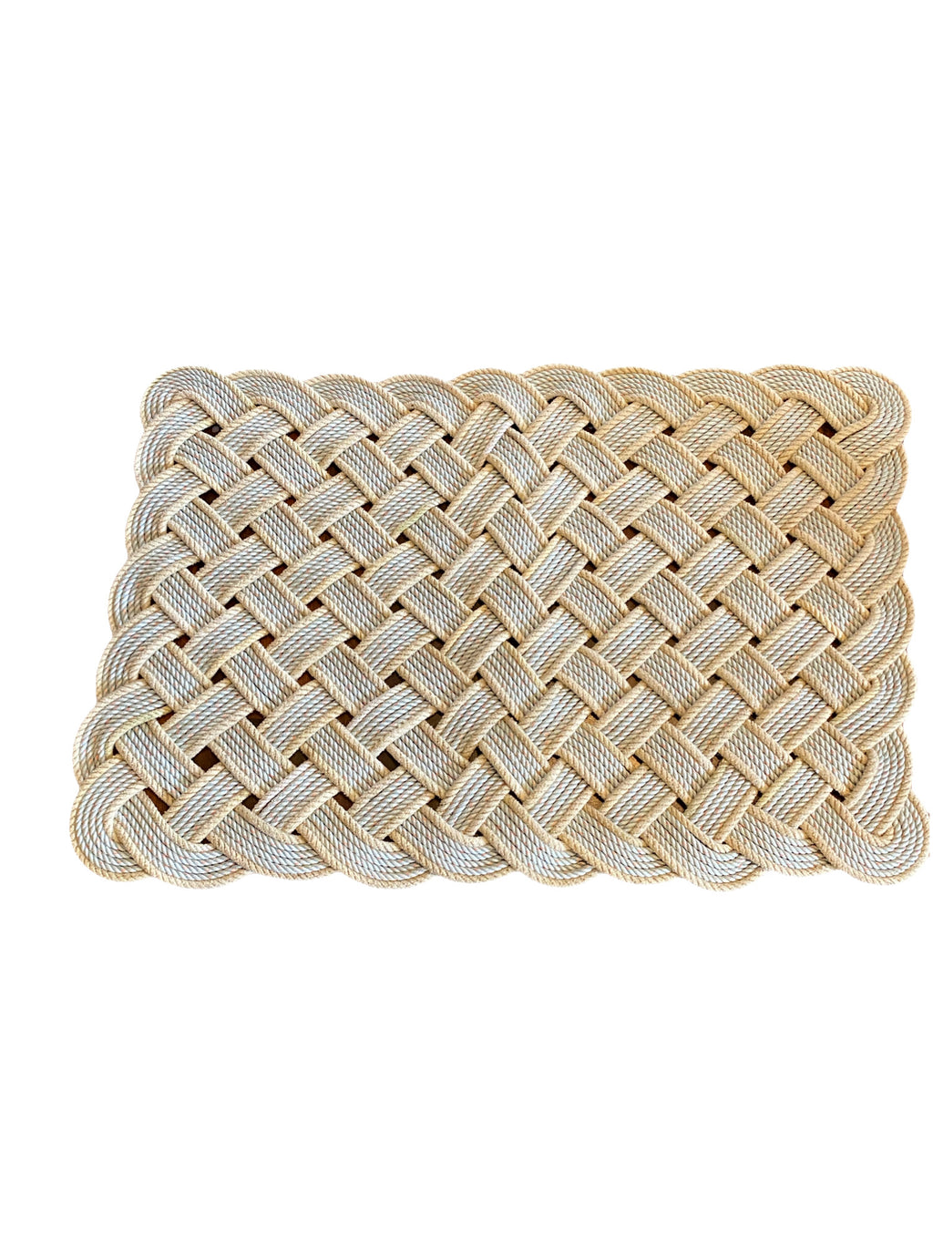 Silver & Yellow Rope Rug 24" x 36"  | Handwoven in Alaska