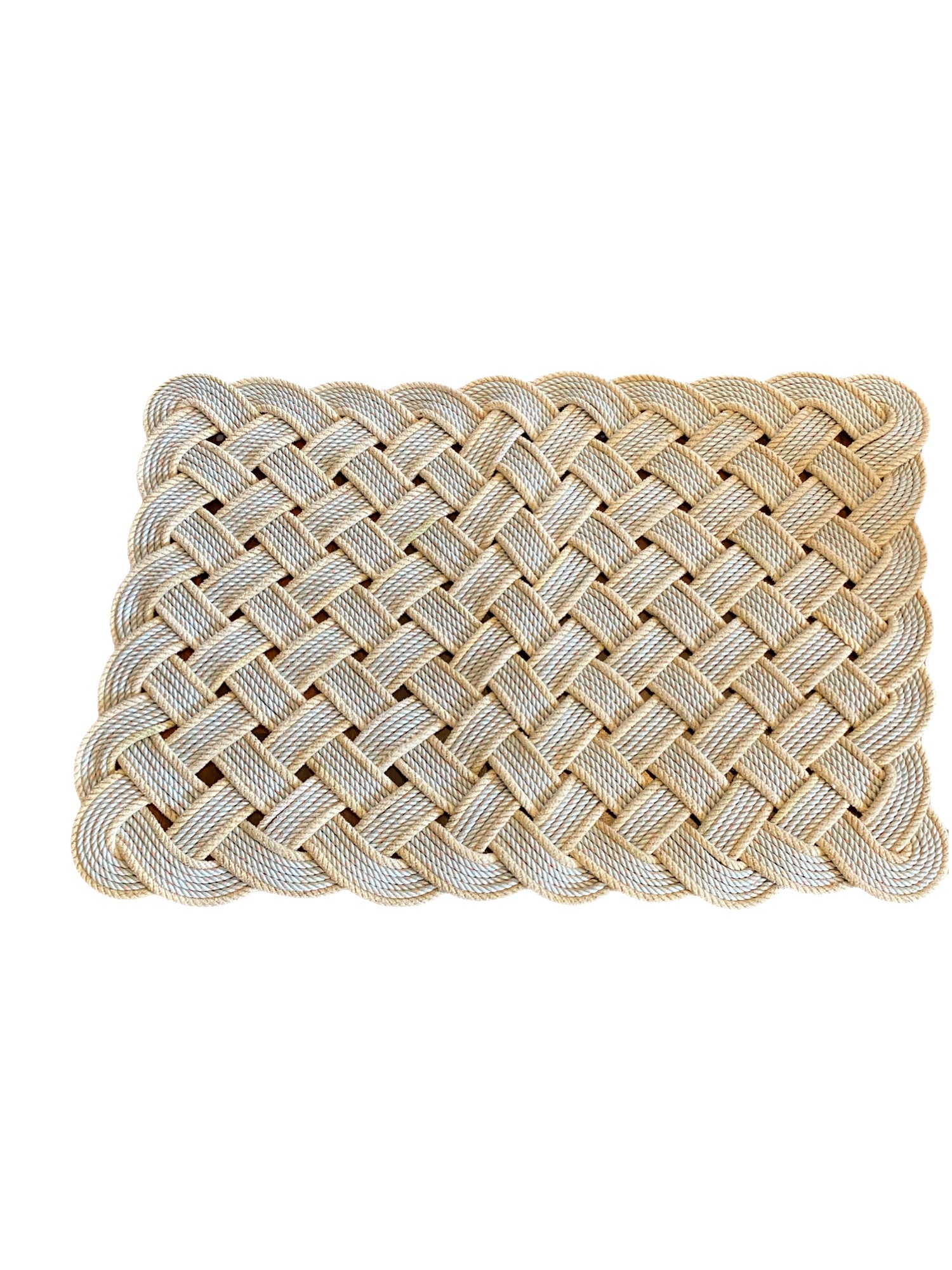 Silver & Yellow Rope Rug 24" x 36"  | Handwoven in Alaska