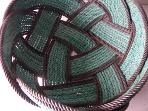 15" Green & Dark Brown Double accent Bowl - Alaska Rug Company