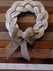 Rope Wreath Off White Cotton Rope 16" - Alaska Rug Company