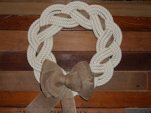 Rope Wreath Off White Cotton Rope 16" - Alaska Rug Company