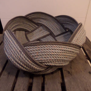 17" Rope Basket-Silver with Accent Trim - Alaska Rug Company
