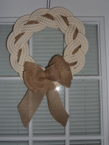 Rope Wreath Off White Cotton Rope 16" - Alaska Rug Company