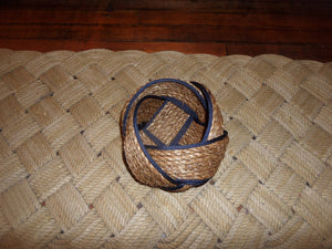 6" x 8" Rope Bowl-Manila and Navy - Alaska Rug Company