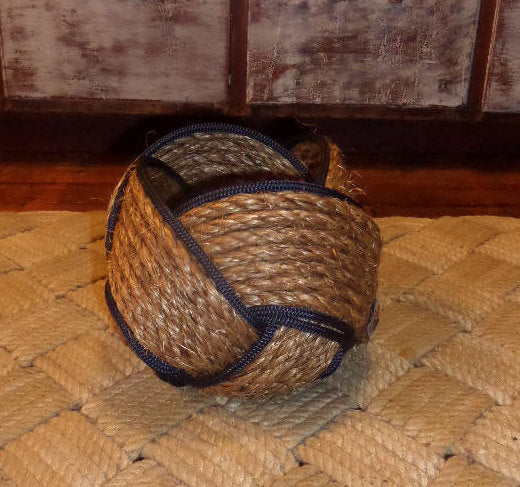 6" x 8" Rope Bowl-Manila and Navy - Alaska Rug Company