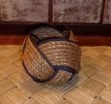 6" x 8" Rope Bowl-Manila and Navy - Alaska Rug Company
