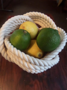 7" x 5 " Bowl- Cotton Off white - Alaska Rug Company