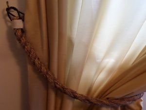 2 Curtain Tie Back Set of Manila Rope - Alaska Rug Company