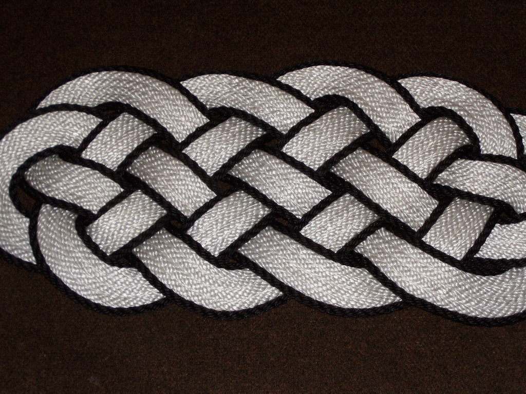 White with Black Accent Rug  30 x 12" - Alaska Rug Company