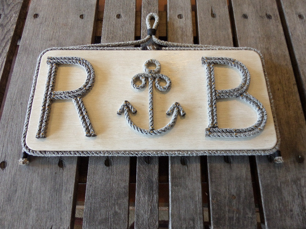 Anchor With Initials Wall Hanging - Alaska Rug Company