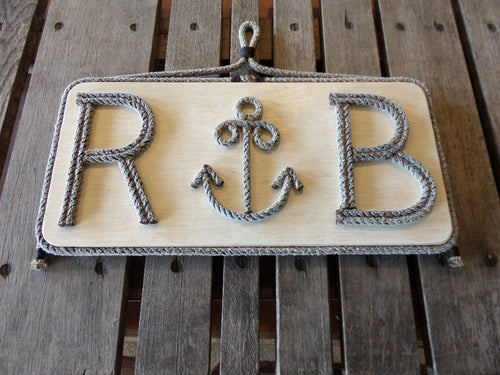 Anchor With Initials Wall Hanging - Alaska Rug Company