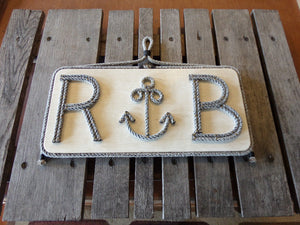 Anchor With Initials Wall Hanging - Alaska Rug Company