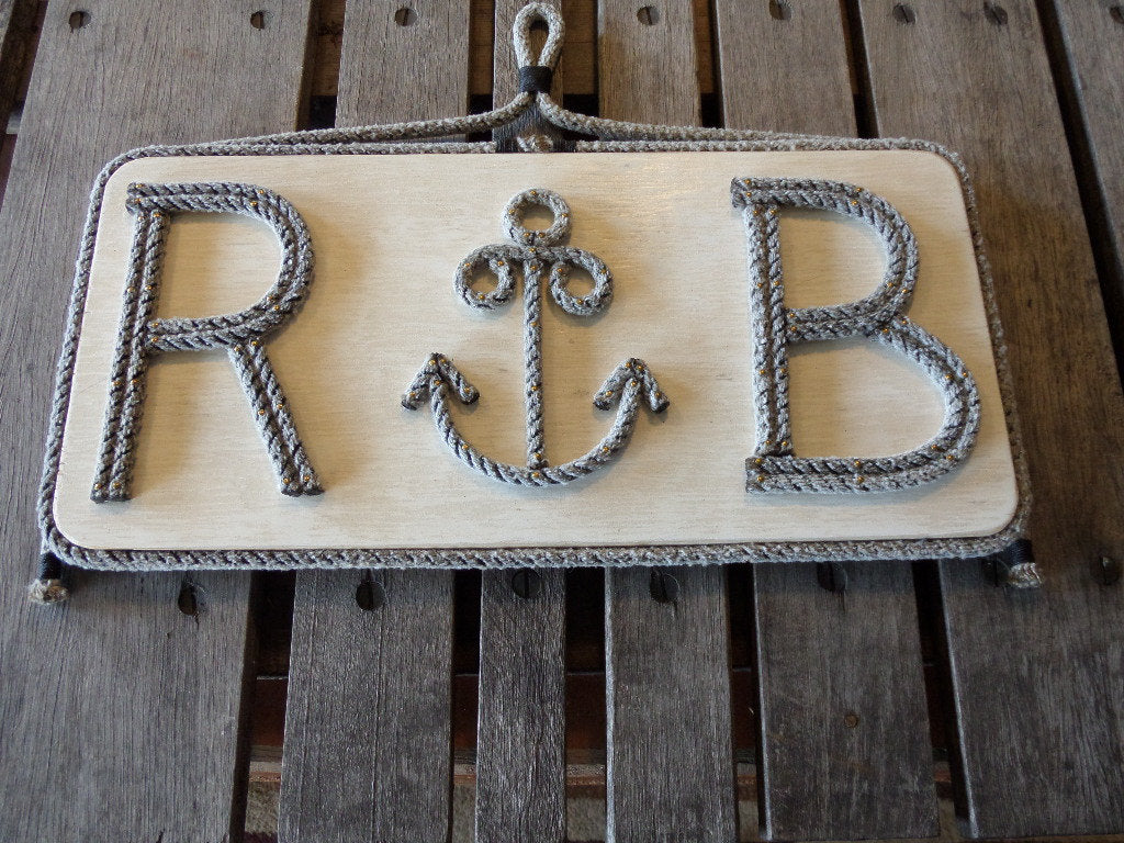 Anchor With Initials Wall Hanging - Alaska Rug Company