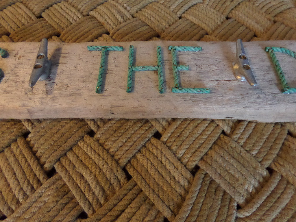 SEAS THE DAY Cleat Rack on Driftwood - Alaska Rug Company