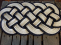 White with Navy Accent Rug 30" x 12" - Alaska Rug Company