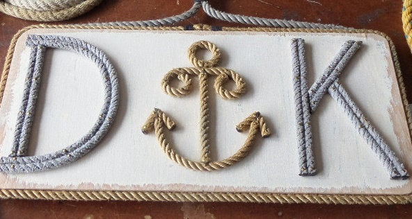 Anchor With Initials Wall Hanging - Alaska Rug Company