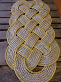 Knotted Rug Silver with Yellow Accent 32" x 12" - Alaska Rug Company