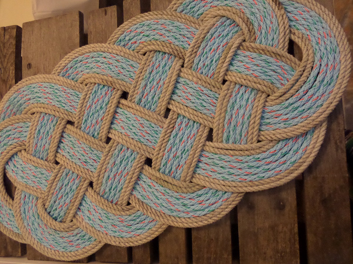 Rope Rug Blue & Silver Accent 34" x 15" - Alaska Rug Company