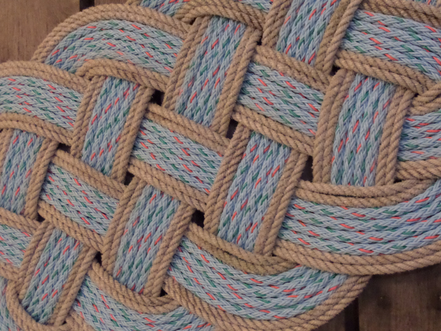 Rope Rug Blue & Silver Accent 34" x 15" - Alaska Rug Company