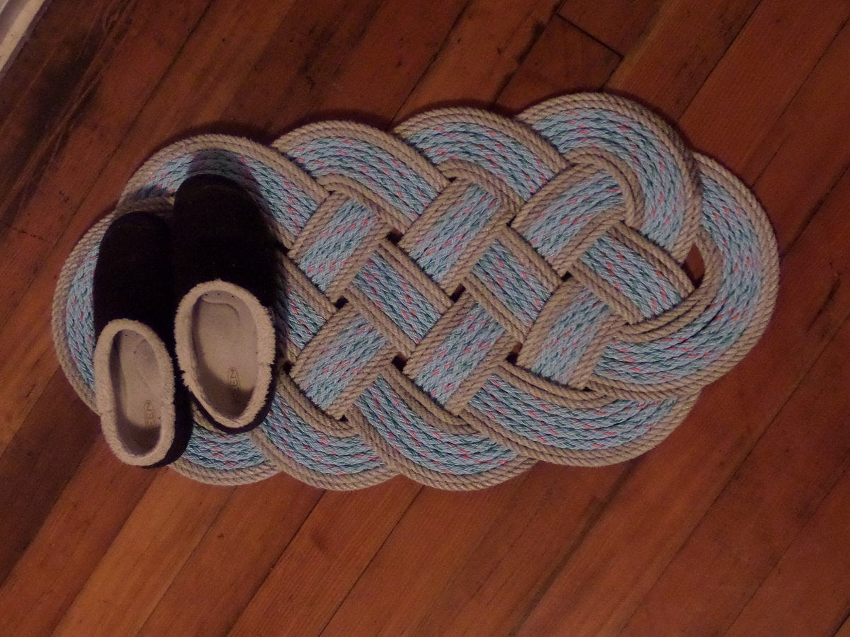 Rope Rug Blue & Silver Accent 34" x 15" - Alaska Rug Company