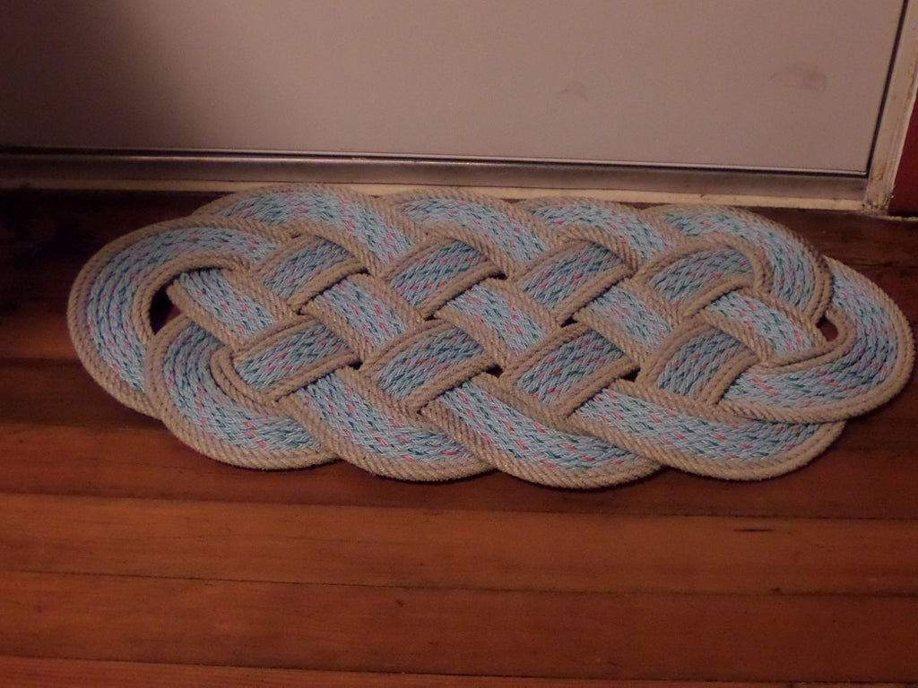 Rope Rug Blue & Silver Accent 34" x 15" - Alaska Rug Company