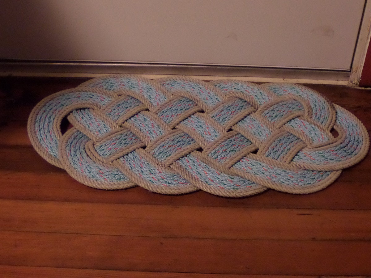 Rope Rug Blue & Silver Accent 34" x 15" - Alaska Rug Company