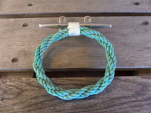 Turquoise Rope Towel Ring With Stainless Steel Cleat - Alaska Rug Company
