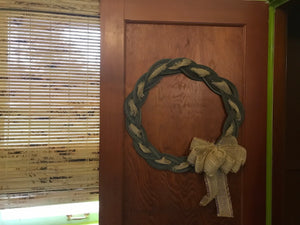 Rope Wreath 24” Diameter- Knotted Recycled Rope-