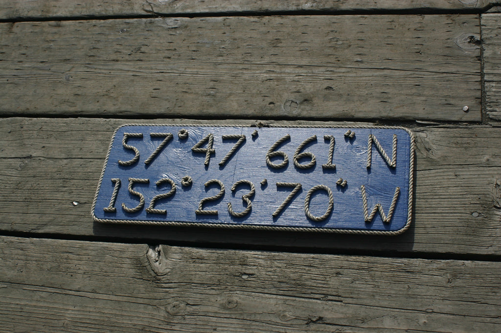 Latitude & Longitude Sign - Alaska Rug Company