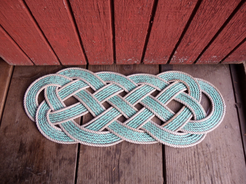 Green & Silver Rope Rug 31" x 12" - Alaska Rug Company