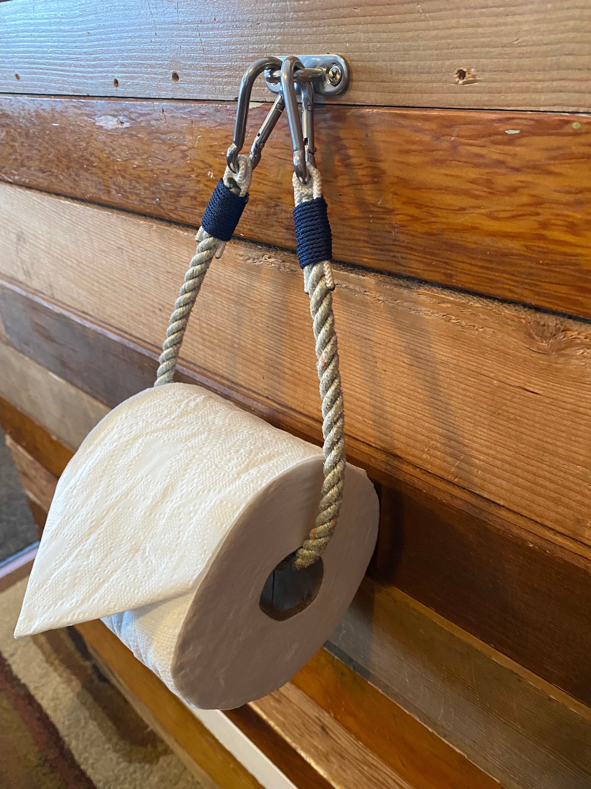 Repurposed Silver Nautical Toilet Paper Holder | Nautical Bathroom Decor