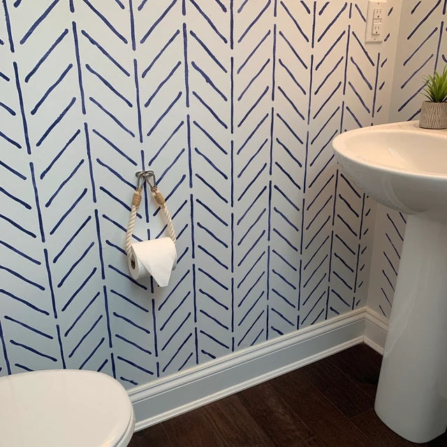 Off White Cotton Nautical Toilet Paper Holder | Nautical Bathroom Decor